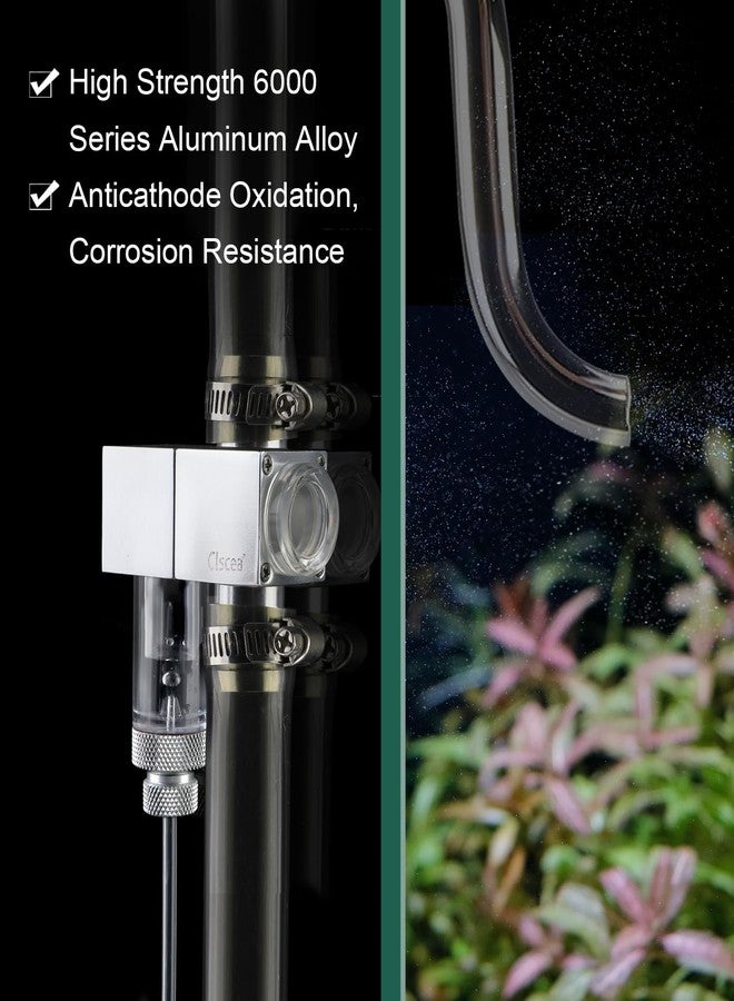 Clscea External Inline CO2 Diffuser Atomizer with Bubble Counter Aluminum Alloy for Planted Aquarium Canister Filter (DC400-L-16) - Image 2